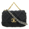 Chanel 19 Flap Bag Quilted Jersey Large