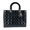 Christian Dior Lady Dior Bag Cannage Quilt Patent Large