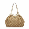 Gucci Pleated Shoulder Bag GG Canvas Medium