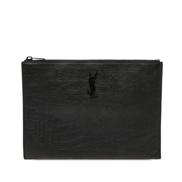 Saint Laurent Classic Monogram Zip Pouch Leather Medium
