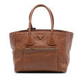 Prada Front Pocket Wing Convertible Tote Soft Calf
