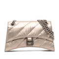 Crush Chain Flap Bag Quilted Crushed Calfskin Small