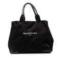 Navy Cabas Leather Medium
