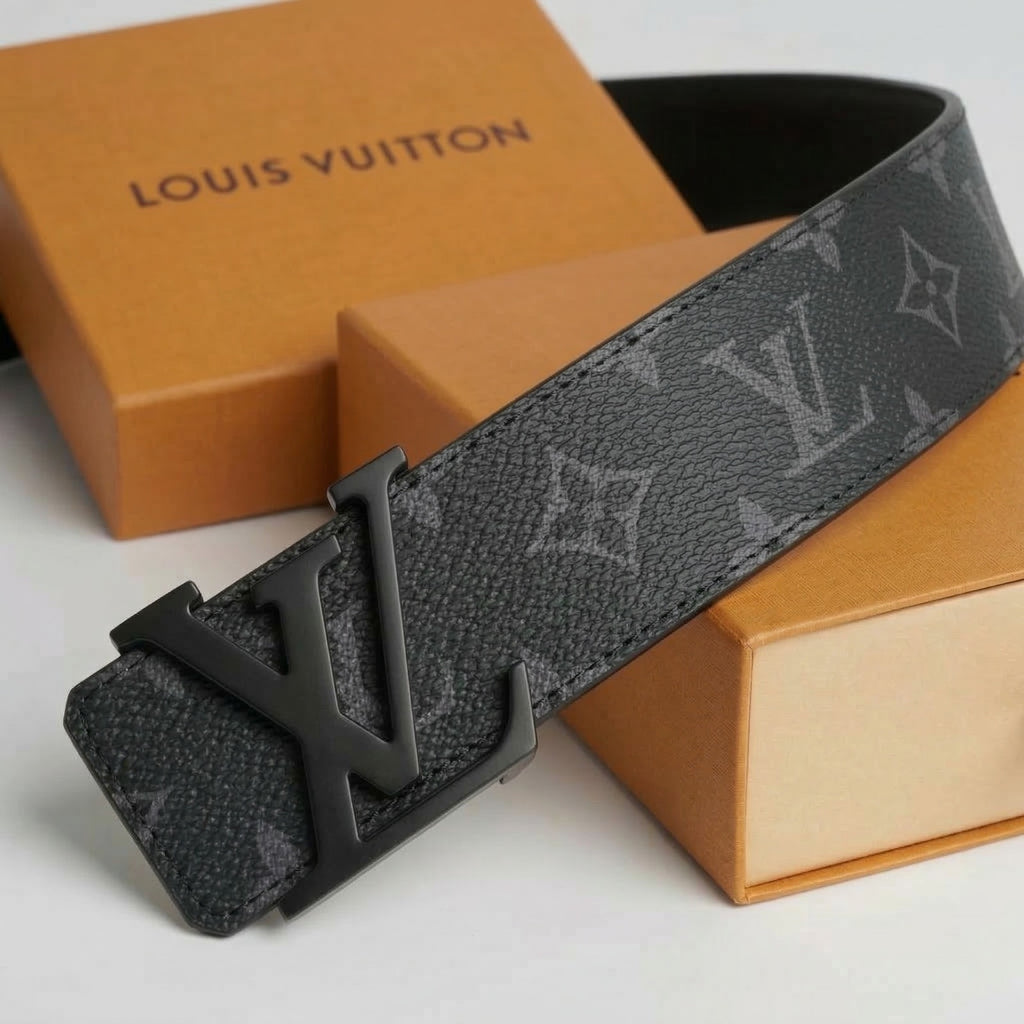 Louis Vuitton LV Initiales 40mm Reversible Belt – Monogram Eclipse & Black Leather