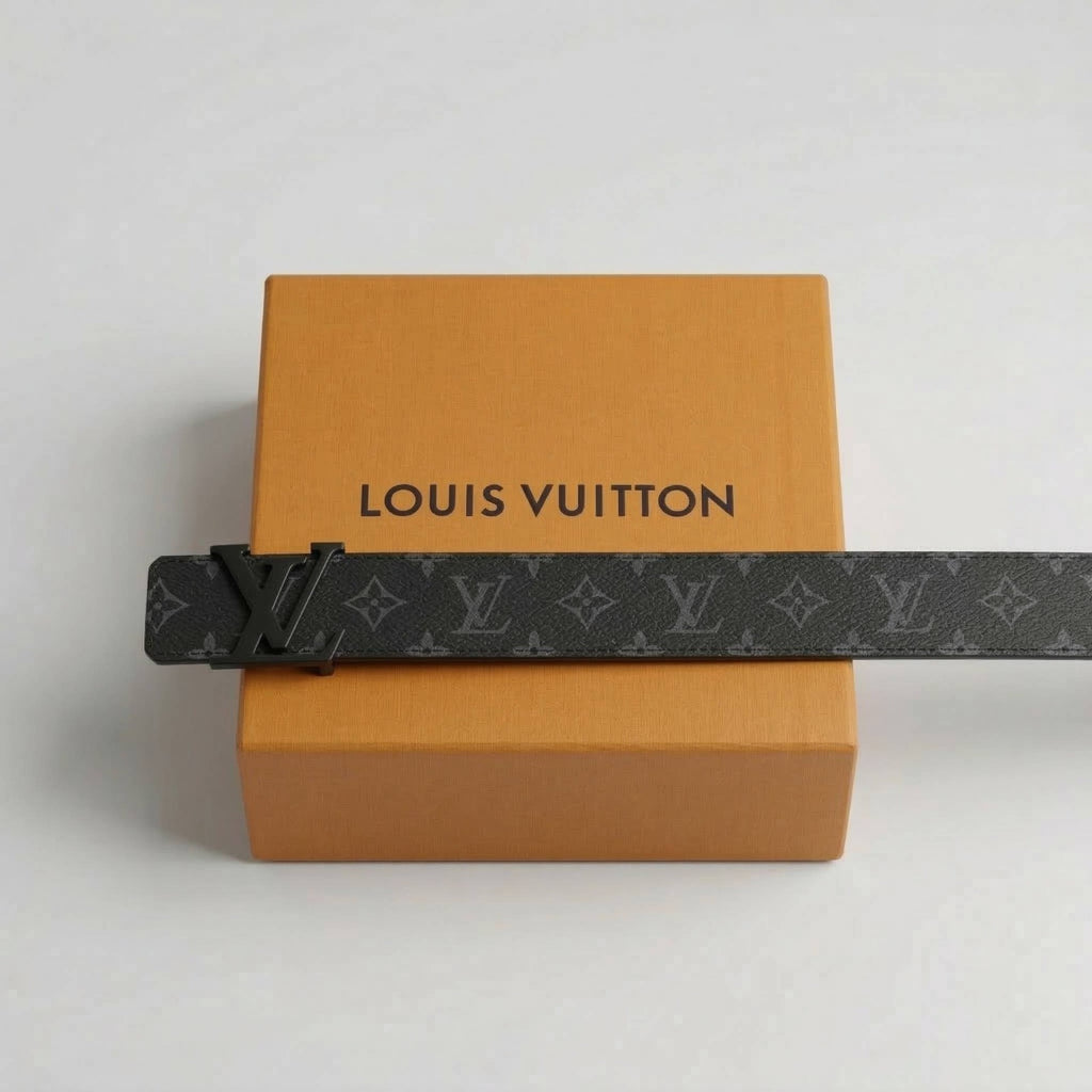 Louis Vuitton LV Initiales 40mm Reversible Belt – Monogram Eclipse & Black Leather