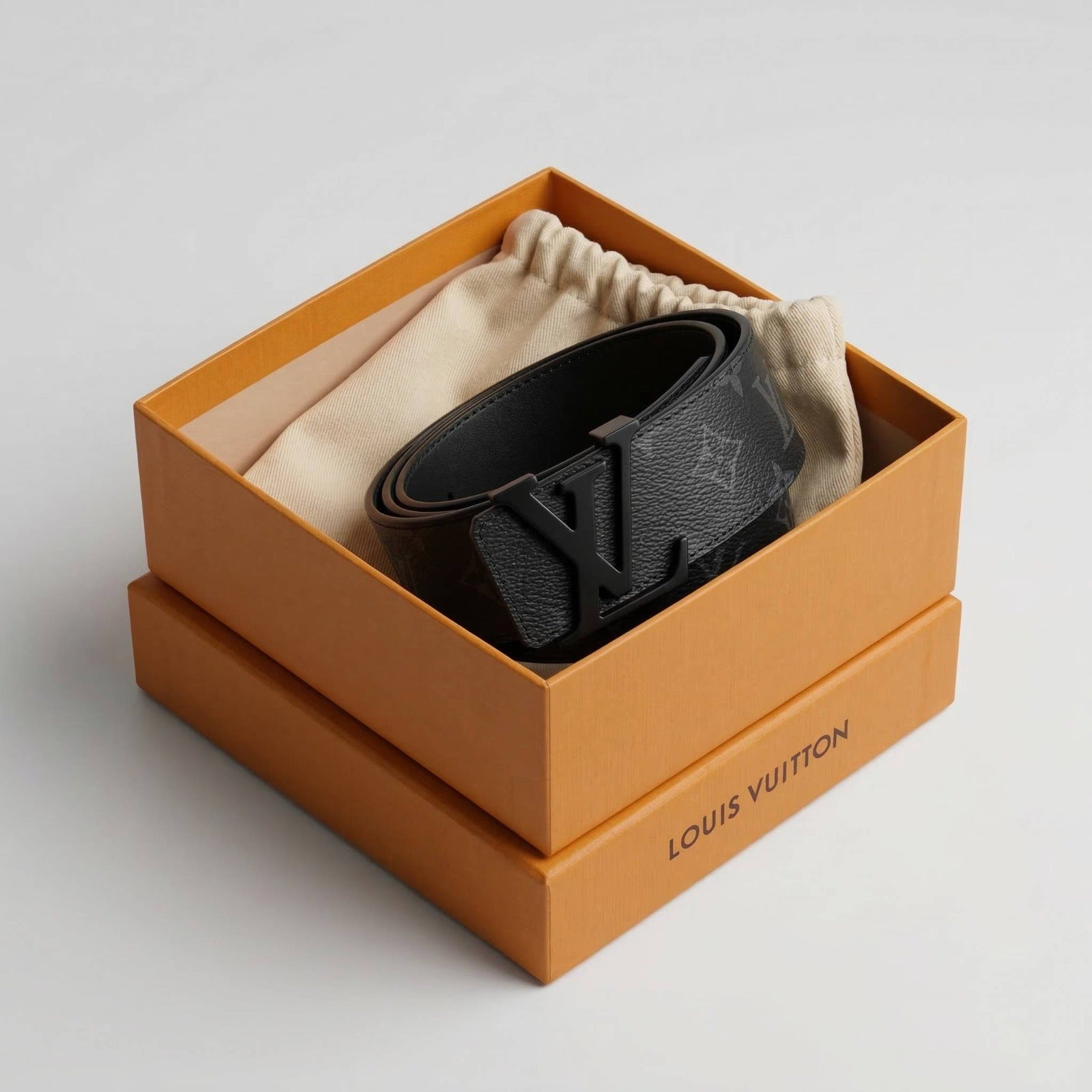 Louis Vuitton LV Initiales 40mm Reversible Belt – Monogram Eclipse & Black Leather