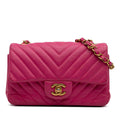 Chanel Classic Single Flap Bag Chevron Lambskin Mini