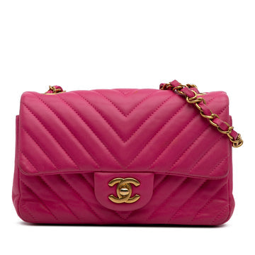 Chanel Classic Single Flap Bag Chevron Lambskin Mini