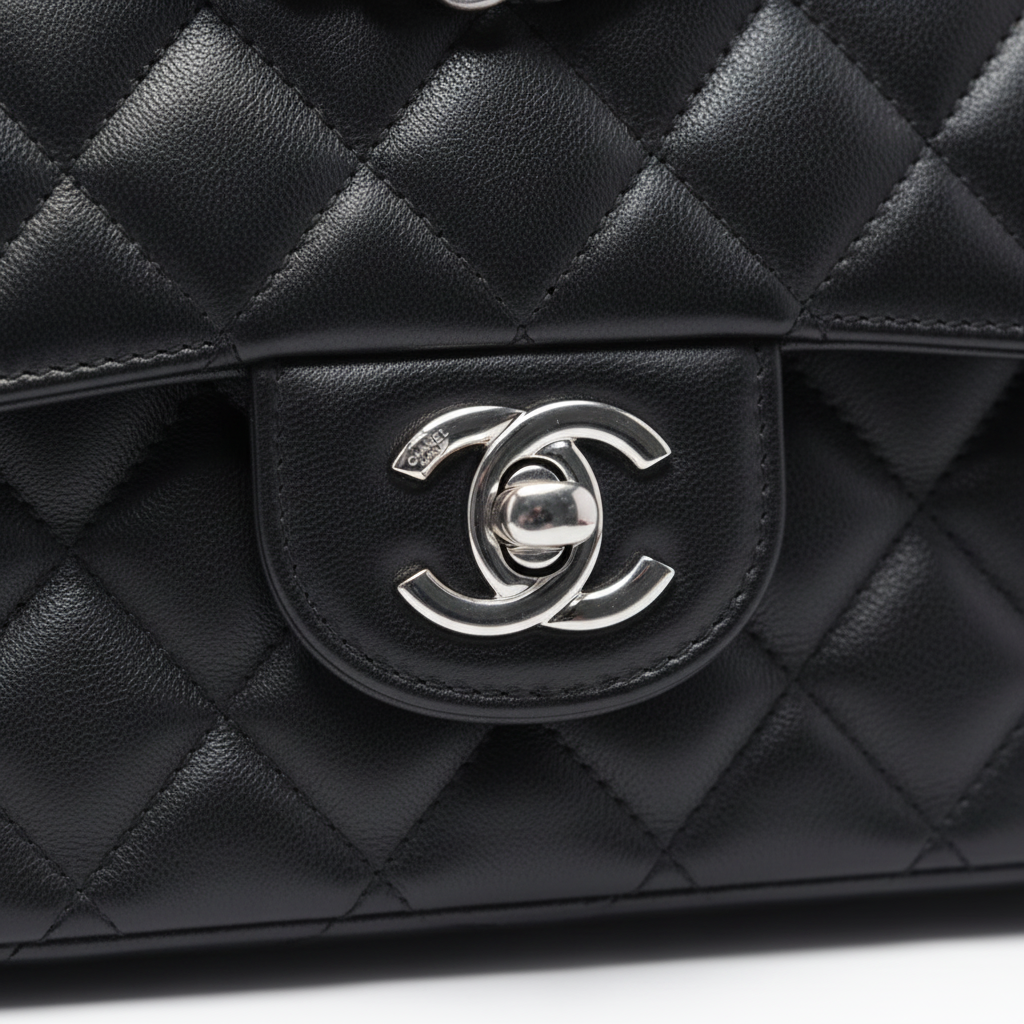 Chanel Double Flap Lambskin - Clasp Closeup