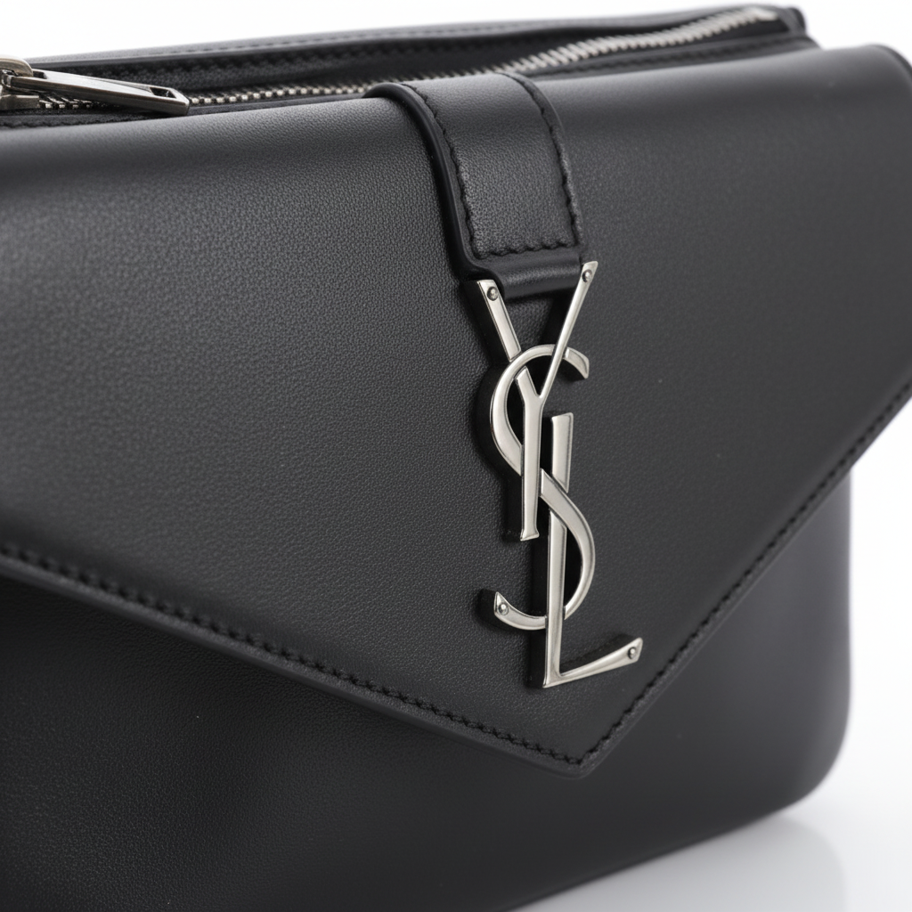 YSL Tri-Pocket - Leather Closeup